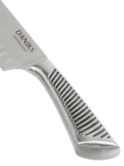 Нож кухонный Daniks, Optic, сантоку, нержавеющая сталь, 17.5 см, рукоятка сталь, YW-A245-SN