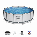 Бассейн каркасный Bestway, 396х122 см, Steel Pro Max, 5618W, фильтр-насос, лестница, тент, 12690 л - фото 6