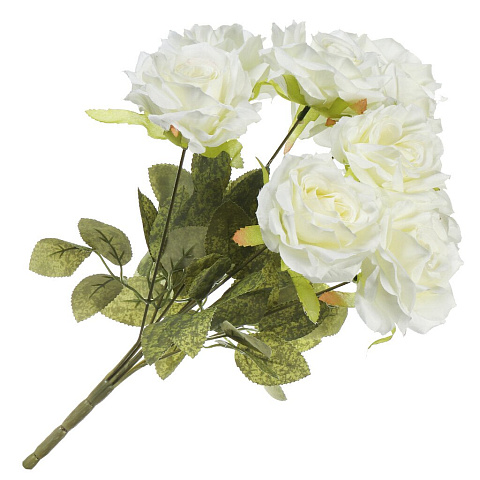 Цветок искусственный декоративный Роза букет, 50 см, белый, Y4-7908