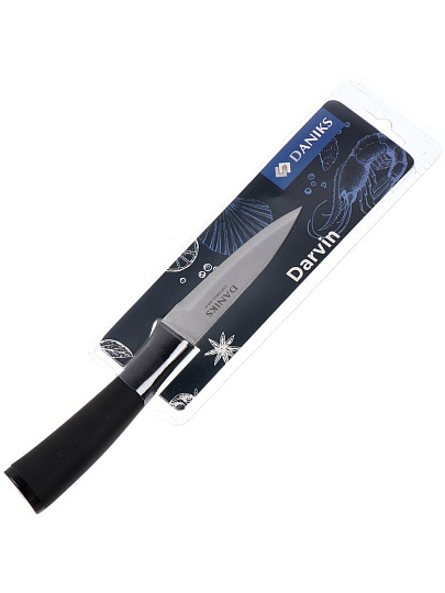 Нож кухонный Daniks, Darvin, для овощей, нержавеющая сталь, 9 см, рукоятка пластик, YW-A440-PA