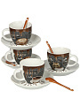 Набор чайный фарфор, 12 пр, 4 перс, 180 мл, с ложками, Горячий шоколад, RS097-1060J, подар уп - фото 2
