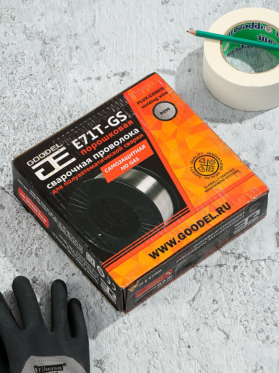 Проволока сварочная Goodel, E71T-GS, порошковая, диаметр 0.8 мм, 5 кг, 71TD20008J