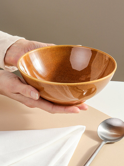 Салатник фарфор, 17 см, Карамель, Daniks, 15СЛ17013