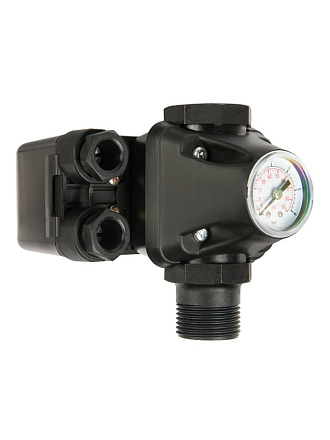 Реле давления для насоса 1 '', 1-5 атм, 10 А, внутренняя резьба, манометр+тройник, Unipump, РМ/5-3W, 54654