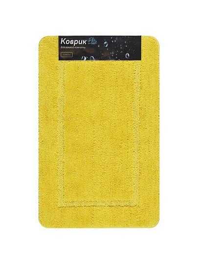 Коврик для ванной, 0.5х0.8 м, полиэстер, желтый, Альпака, PU010243