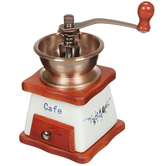 Кофемолка ручная 10х10х17.5 см, металл, дерево, керамика, 827-002