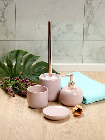 Мыльница настольная, керамика, 11х2.3 см, розовая, CE2460EA-SD