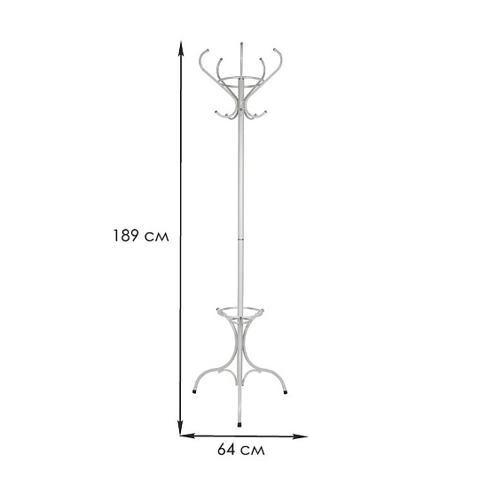Вешалка-стойка 62х62х189 см, ЗМИ, металл, 35 кг, Тюльпан, ВНП 13 Б, белая