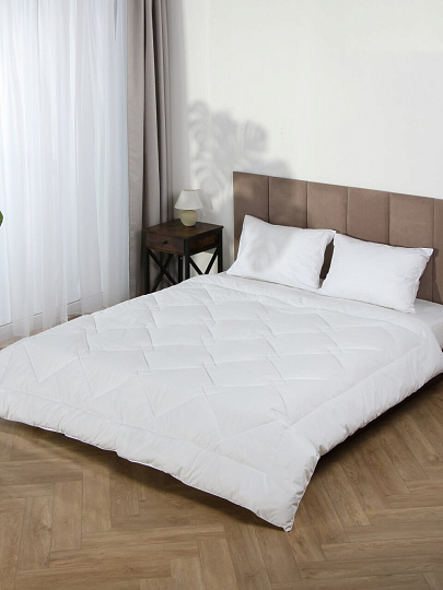 Одеяло евро, 200х220 см, Лебяжий пух, 350 г/м2, зимнее, тик, хлопок, Silvano