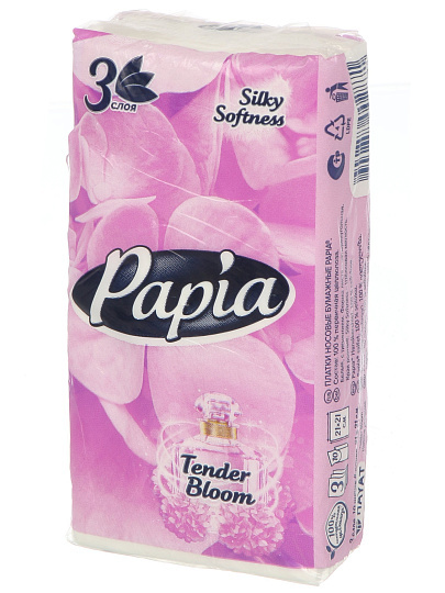 Бумажные платочки 3 слоя, 10 шт, Papia, Aroma, 5090861