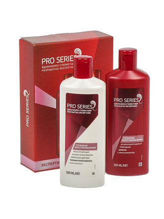 Набор подарочный для женщин, Pro Series, Глубокое восстановление, шампунь 500 мл + бальзам 500 мл