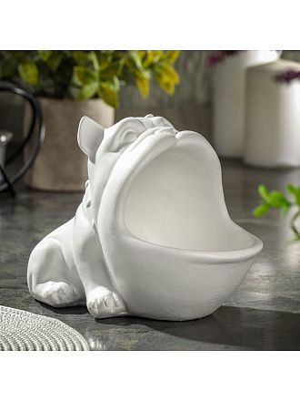 Фигурка гипс, Бульдожка, 19.5х11х13 см, конфетница, белая, 10 1380 0000
