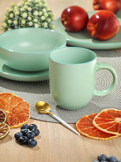 Кружка керамика, 400 мл, Macarons, Domenik, DM7003, мятная