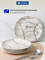 Набор тарелок керамика, 6 шт, 20 см, круглый, Белый мрамор, Daniks, Y4-8356 - фото 2