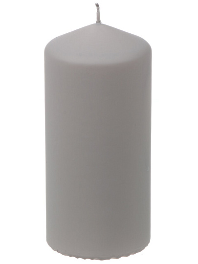 Свеча ароматизированная, 15х7 см, колонна, серая, Bartek Candles, Вельвет, классическая