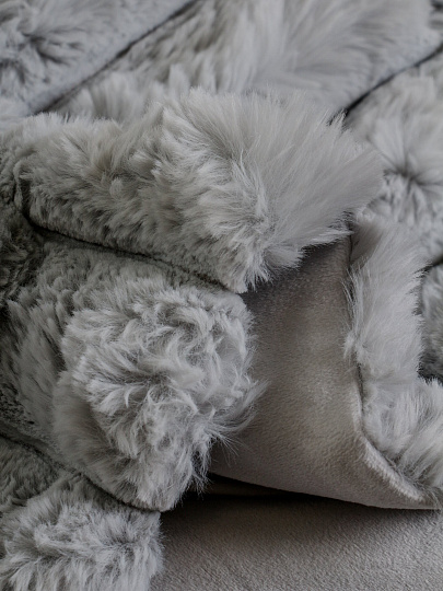 Покрывало евро, 240х260 см, 100% полиэстер, верх ткань 460 гр/м, низ ткань 200гр/м, Silvano, Кролик, графит