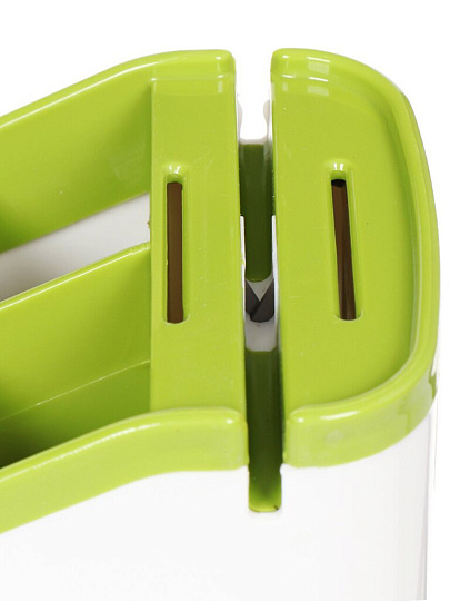 Подставка для столовых приборов, пластик, прямоугольная, 11х18х17 см, зеленая, MV19040