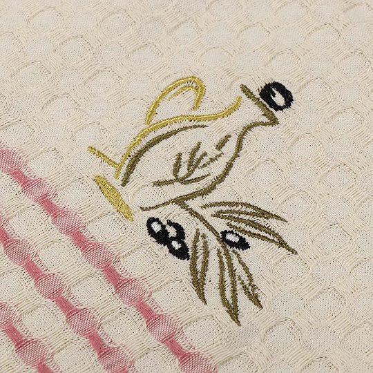 Набор полотенец кухонных 2 шт, 40х60 см, вафельный, Bella Carine, Оливковое масло, белый, Турция, FTS-P2-3