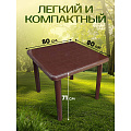 Стол пластик, Стандарт Пластик Групп, 80х80х71 см, квадратный, пластиковая столешница, шоколадный - фото 4