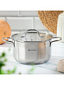 Кастрюля нержавеющая сталь, 3.6 л, крышка стекло, Daniks, Нолан, GS-01363-20CA, индукция - фото 8