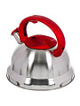 Чайник нержавеющая сталь, 2.8 л, со свистком, матовый, ручка с силиконовым покрытием, Daniks, красный, MSY-013R - фото 8