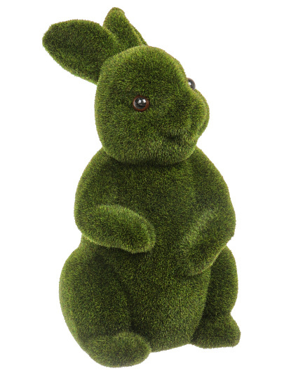 Фигурка садовая декоративная Зайка, 30 см, пенопласт с травой, Y4-11218