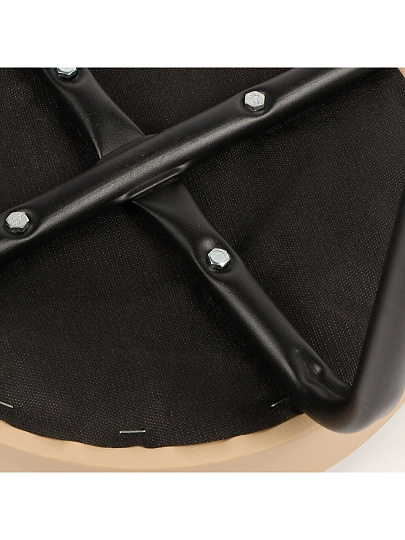 Табурет 360х360х475 мм, песочный/черный матовый, сиденье круглое, экокожа, Пуф