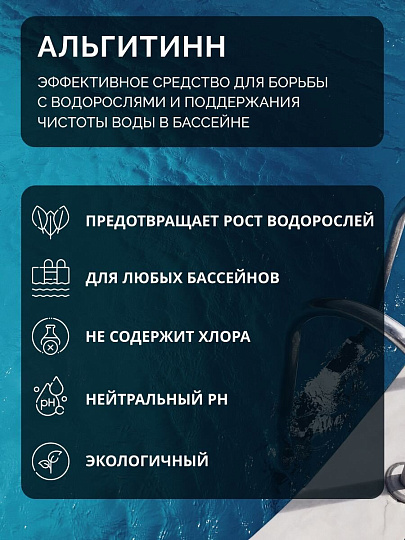Средство для борьбы с водорослями Маркопул Кемиклс, Альгитинн, М04, жидкое средство, бутылка, 1 л