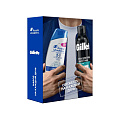 Набор подарочный для мужчин, Head &amp;amp; Shoulders, шампунь от перхоти 2в1 200мл + Gillette пена для бритья Sensiti