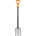 Вилы садовые, четырехрогие, черенок стальной, Fiskars, Solid