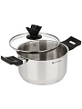 Кастрюля нержавеющая сталь, 3.5 л, крышка стекло, круглая, Daniks, WT-C334- 20CA, индукция - фото 5