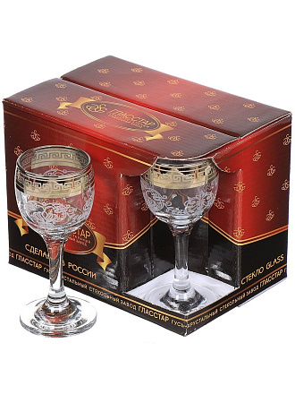 Рюмка 60 мл, стекло, 6 шт, Glasstar, Барокко, GN1 134 3