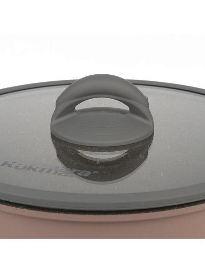 Кастрюля алюминий, антипригарное покрытие, 3.2 л, крышка стекло, Kukmara, Stella, кск32а, капучино