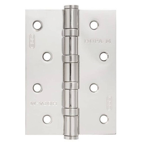 Петля врезная для деревянных дверей, Нора-М, 100х70х2.5 мм, универсальная, 4ВВ FНР-ECO CP, 15431, хром