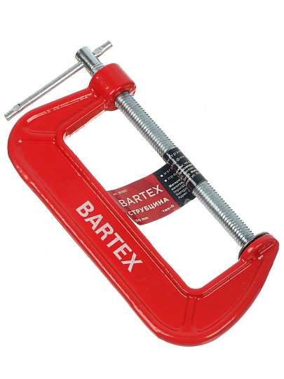 Струбцина G-образная, инструментальная сталь, 100 мм, 40 мм, Bartex, 30024