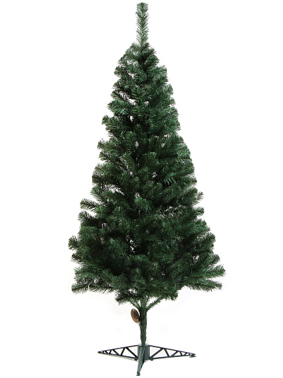 Елка новогодняя напольная, 150 см, Лесная, ель, зеленая, хвоя ПВХ пленка, подставка пластик, ЕЛЕС 15, Елушка