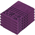 Полотенце банное 70х140 см, 100% хлопок, 375 г/м2, жаккардовый бордюр, Вышневолоцкий текстиль, темно-фиолетовое, 702, Россия, Ж1-70140.806.375