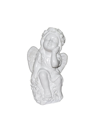 Фигурка садовая Ангел задумчивый, 24х35 см, гипс, 359