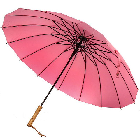 Зонт для женщин, полуавтомат, трость, 16 спиц, 60 см, полиэстер, розовый, Y822-056