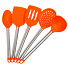 Набор кухонных принадлежностей 5 предметов, силикон, на подставке, оранжевый, Y4-6433 - фото 2