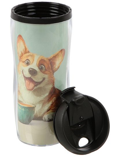 Термокружка пластик, 0.38 л, Daniks, колба пластик, YYCF001-dg