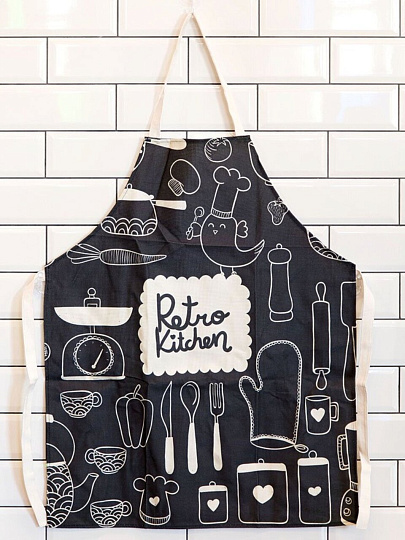 Фартук 69х84 см, 100% полиэстер, без кармана, Ретро кухня, Y3-839