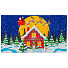 Полотенце кухонное вафельное, 35х60 см, 270 г/м2, 100% хлопок, Новогодние краски Дед мороз с оленями, Узбекистан, AI-1504023 - фото 2