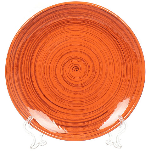 Тарелка обеденная, керамика, 22 см, круглая, Оранжевая полоска, Борисовская керамика, ОРП00009113