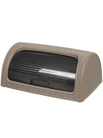 Хлебница пластик, 41.1х26.9х18.1 см, коричневая, Dunya Plastik, 05330