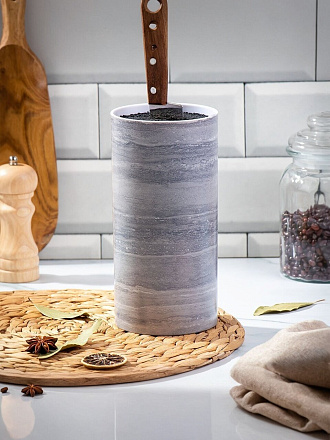 Подставка для ножей, пластик, цилиндрическая, 11х11х22 см, Y4-7001