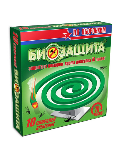 Репеллент от комаров, спираль, зеленый, Оборонхим, 10 шт