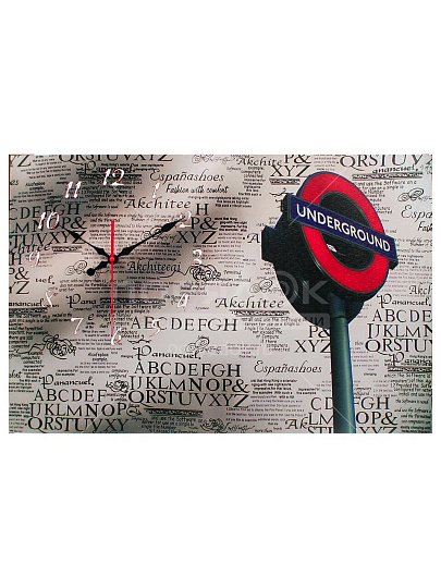 Часы настен. Андеграунд, постер 60*40 модуль BW11931/1