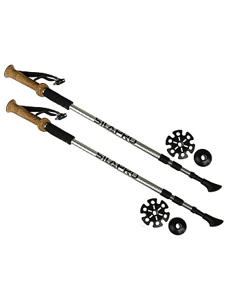 Палки для скандинавской ходьбы, 65-135 см, 2 шт, алюминий, телескопические, SilaPro, 190-010