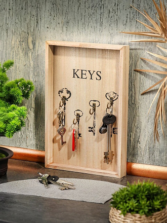 Ключница Ключ от всех дверей, 20х30х3 см, 4 крючка, Y4-3470